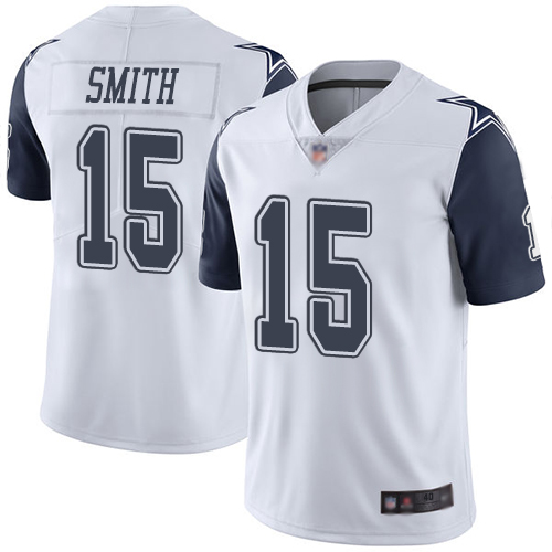Men Dallas Cowboys Limited White Devin Smith #15 Rush Vapor Untouchable NFL Jersey